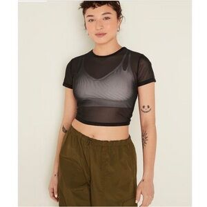 Victoria's Secret mesh short sleeve crop top
